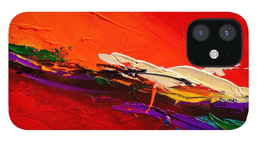 Red Sensations iPhone 12 Case featuring the painting Red Sensations by Elise Palmigiani