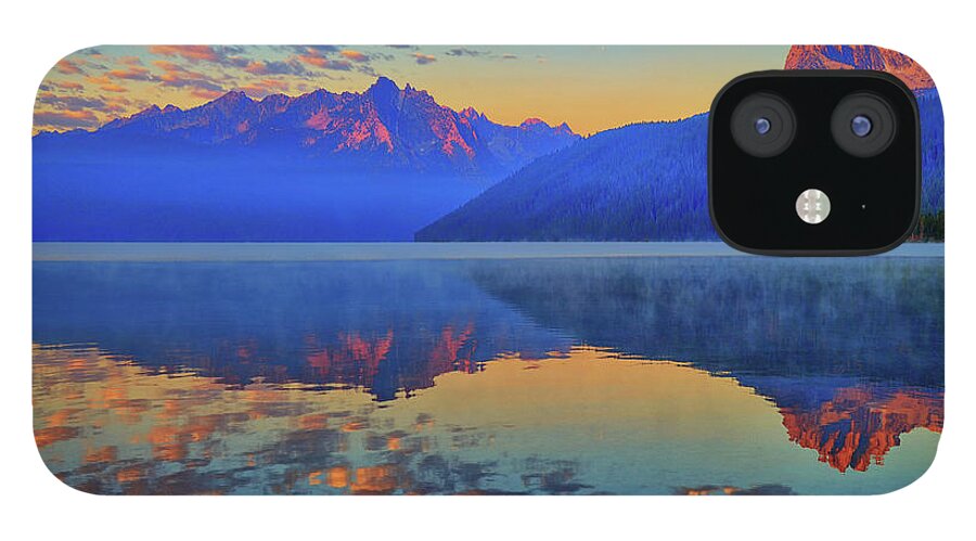 Redfish Lake iPhone 12 Case featuring the photograph Redfish Lake Morning Reflections by Greg Norrell