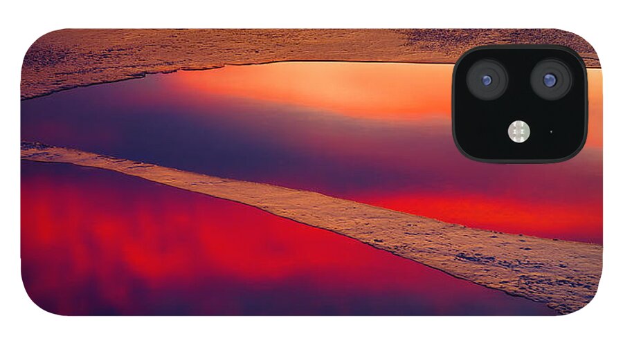 Winter Abstract iPhone 12 Case featuring the photograph Reflective Serenity by Irwin Barrett