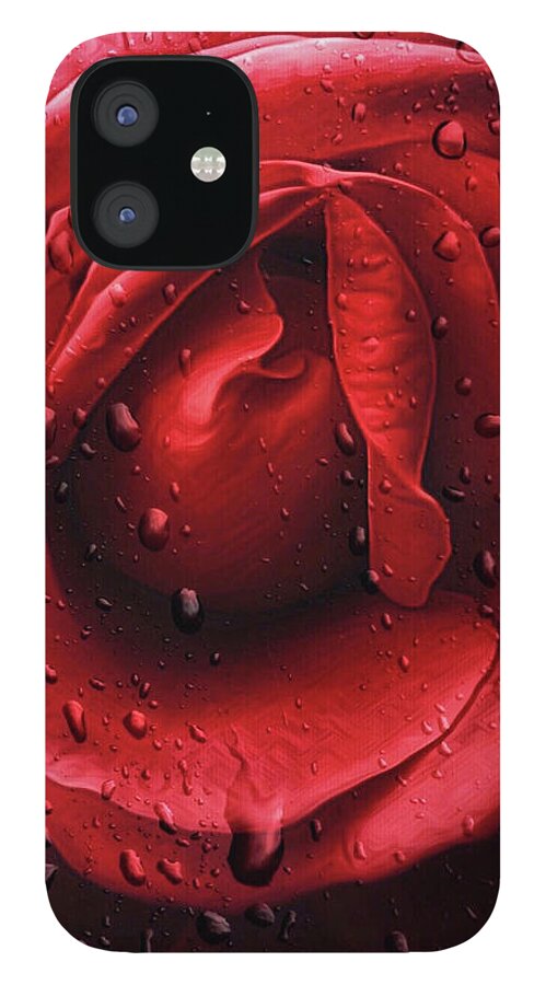 Rose iPhone 12 Case featuring the photograph Rich Red Rose by Doris Aguirre