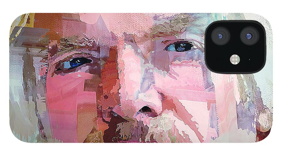 Richard iPhone 12 Case featuring the digital art Richard Branson Portrait by Yury Malkov