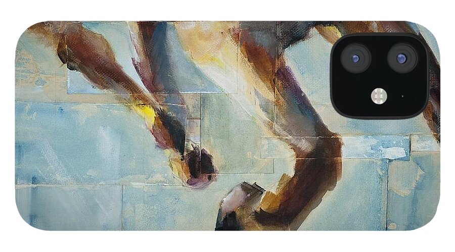 Horses iPhone 12 Case featuring the painting Ride Like You Stole It by Frances Marino