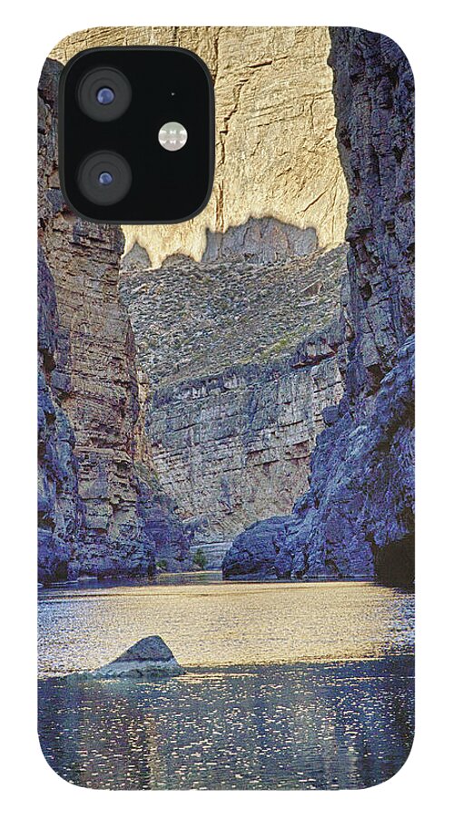 Rio Grande iPhone 12 Case featuring the tapestry - textile Rio Grand, Santa Elena Canyon Texas 2 by Kathy Adams Clark