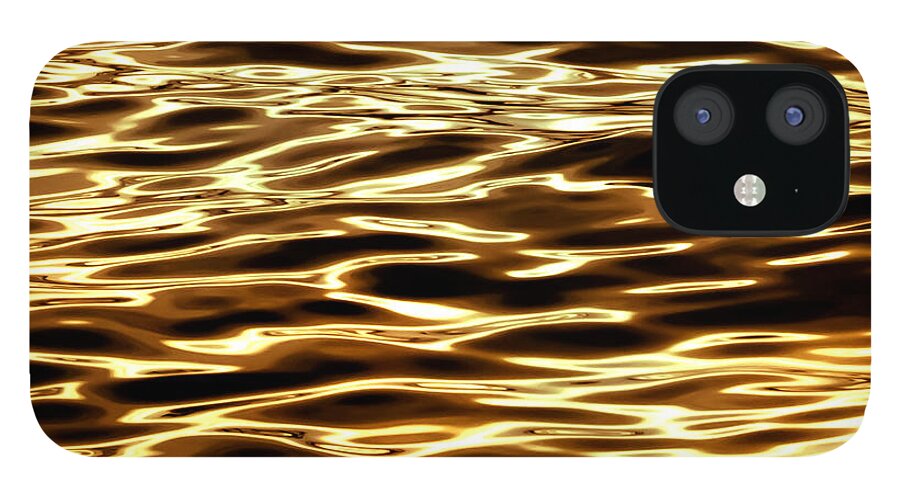 Abstract iPhone 12 Case featuring the photograph River Of Gold by Az Jackson