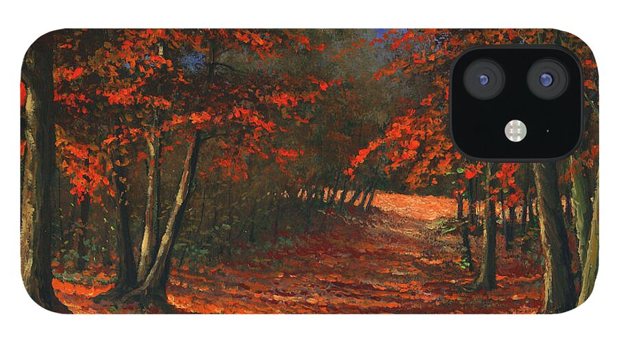 Landscape iPhone 12 Case featuring the painting Road To The Clearing by Frank Wilson