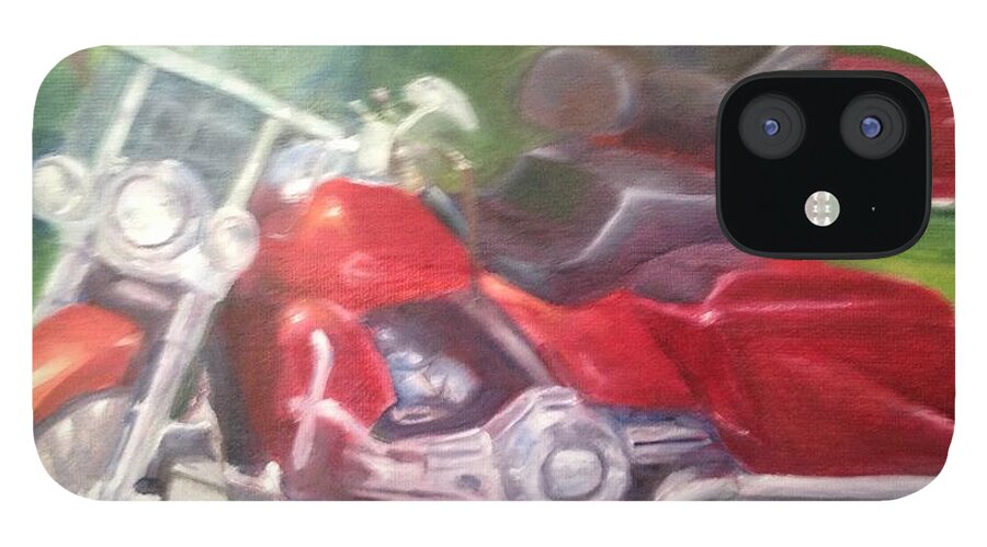 Roadkingcvo iPhone 12 Case featuring the painting Roadkingcvo by Sheila Mashaw
