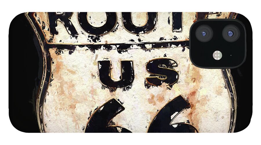 Portrait iPhone 12 Case featuring the photograph Route 66 Sign by Morgan Carter