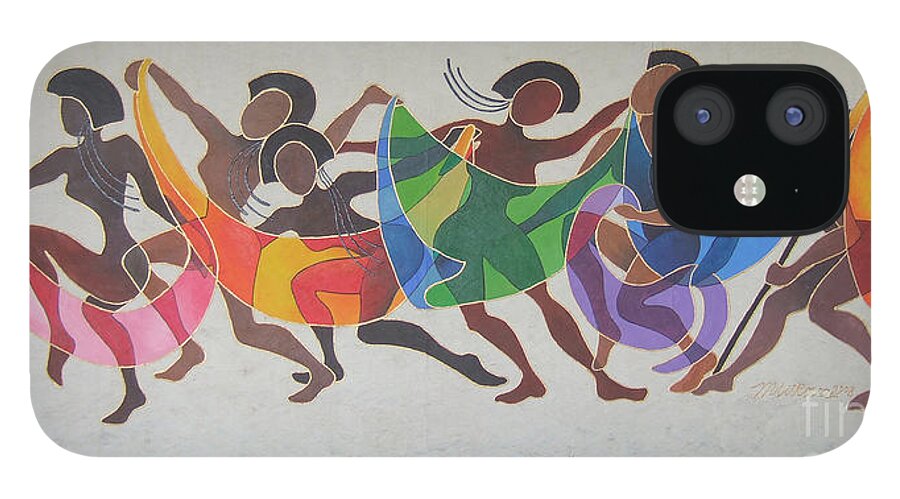 Fiji Islands iPhone 12 Case featuring the painting Rovati I by Maria Rova