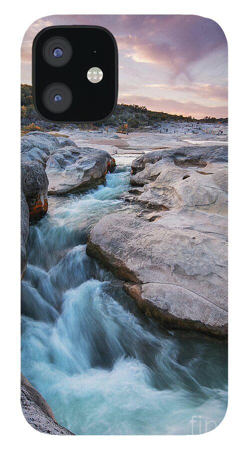 Pedernales iPhone 12 Case featuring the photograph Rushing Waters at Pedernales Falls State Park - Texas Hill Country by Silvio Ligutti