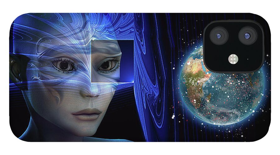 Observer iPhone 12 Case featuring the digital art Sad Observer by Shadowlea Is
