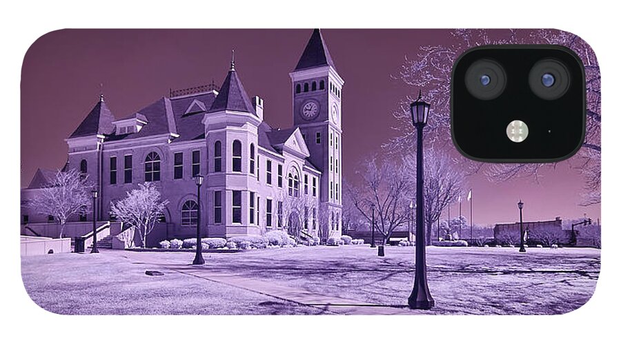 Infrared iPhone 12 Case featuring the photograph Saline County Courthouse by Michael McKenney