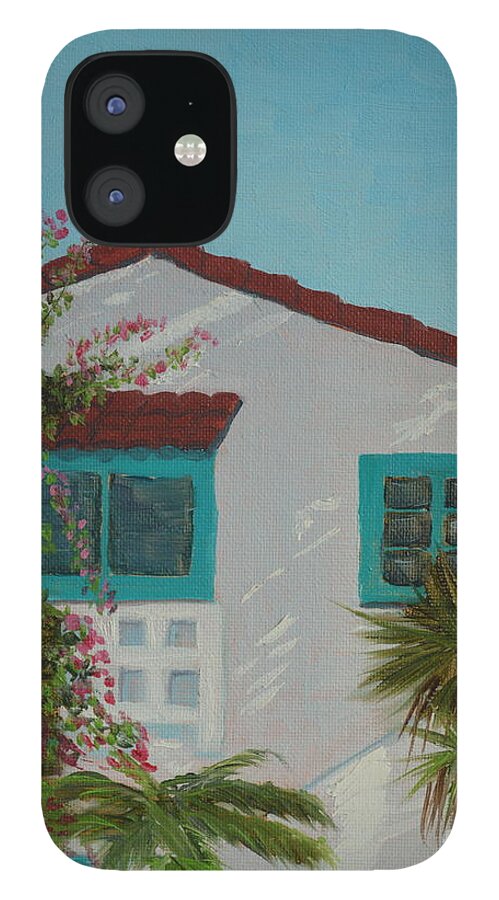 San Clemente iPhone 12 Case featuring the painting San Clemente Art Supply by Mary Scott