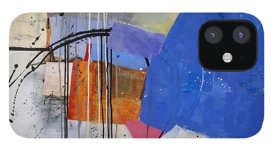 Abstract Art iPhone 12 Case featuring the painting Scaled Up 1 by Jane Davies