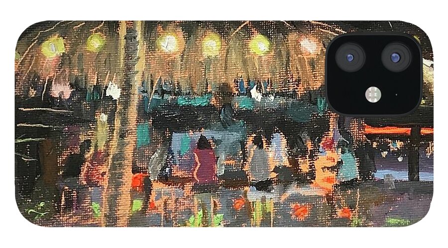  Impressionism iPhone 12 Case featuring the painting Seacrets at the Sandbar by Maggii Sarfaty