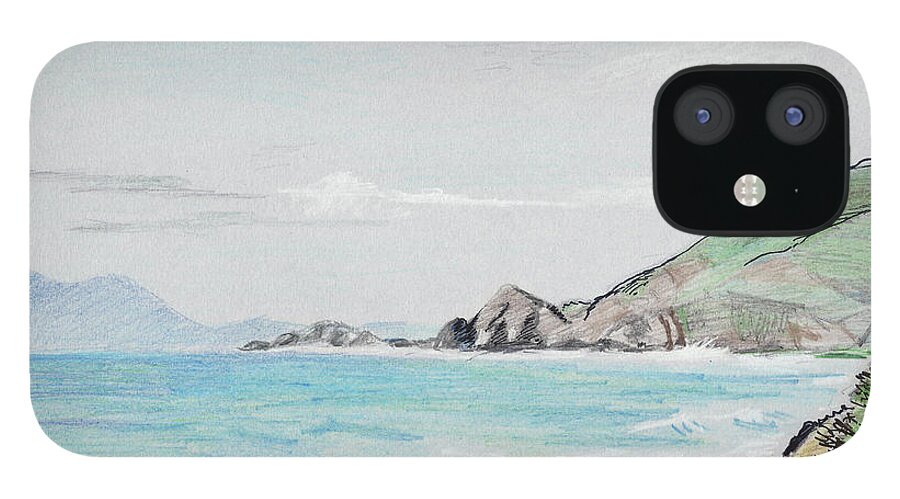 Seascape iPhone 12 Case featuring the painting Seascape by Masha Batkova