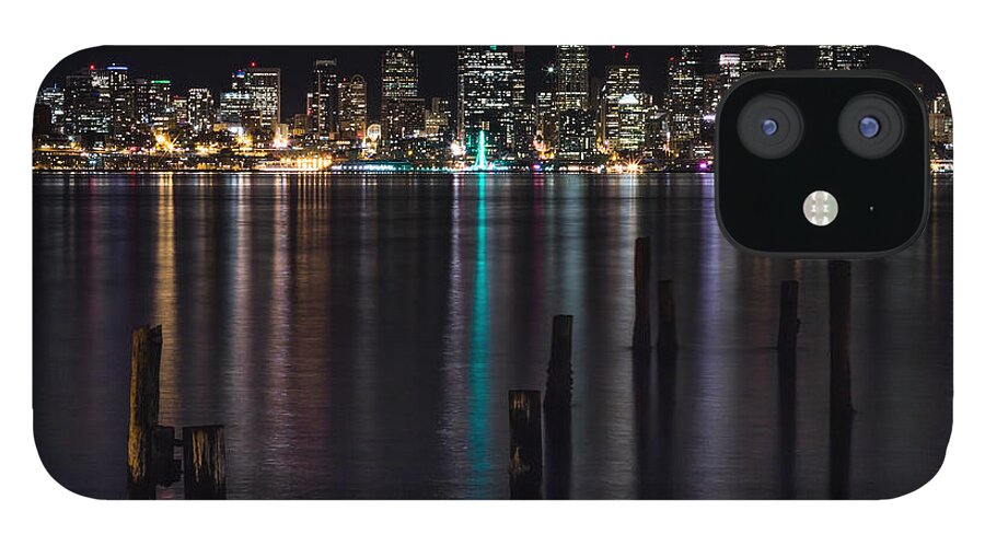 Cityscape iPhone 12 Case featuring the photograph Seattle at Night by Ed Clark