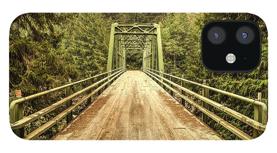 Green iPhone 12 Case featuring the photograph Selway River Bridge by Brad Stinson