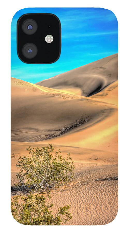 Death Valley National Park iPhone 12 Case featuring the photograph Shadows in the Sand by Don Mercer