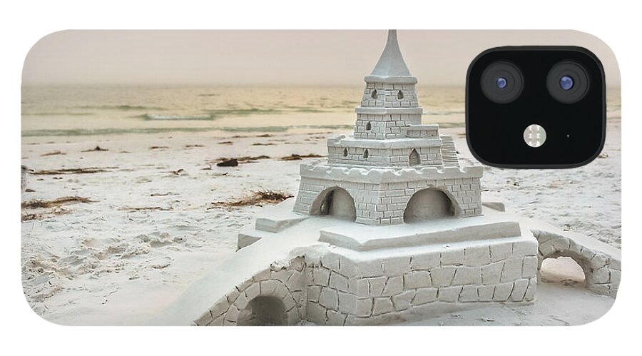 Children's Art iPhone 12 Case featuring the photograph Siesta Key Sandcastle 2 by Liesl Walsh