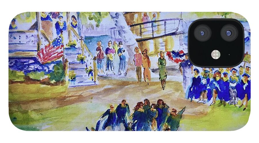 Skaneateles iPhone 12 Case featuring the painting Skaneateles Graduation by Christy Lemp