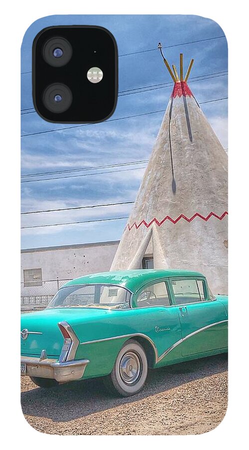 Route 66 iPhone 12 Case featuring the photograph Sleep in a Wigwam by Sumoflam Photography