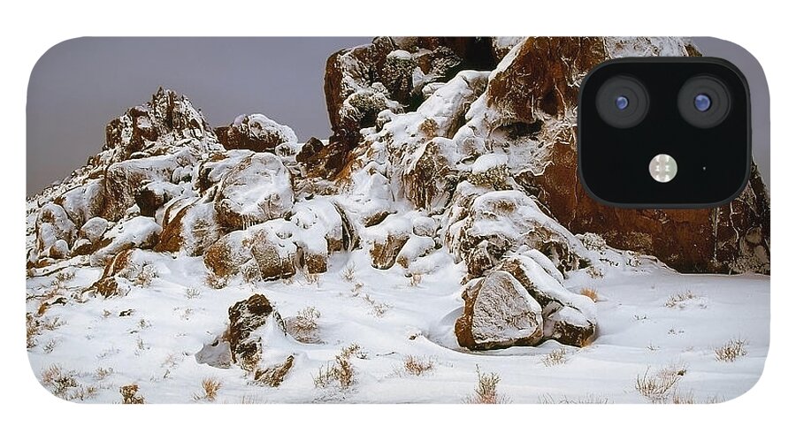 Eastern iPhone 12 Case featuring the photograph Snow Stones by Paul Breitkreuz