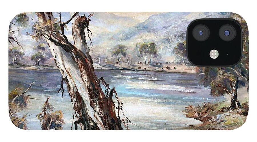 Snowy River iPhone 12 Case featuring the painting Snowy River by Ryn Shell