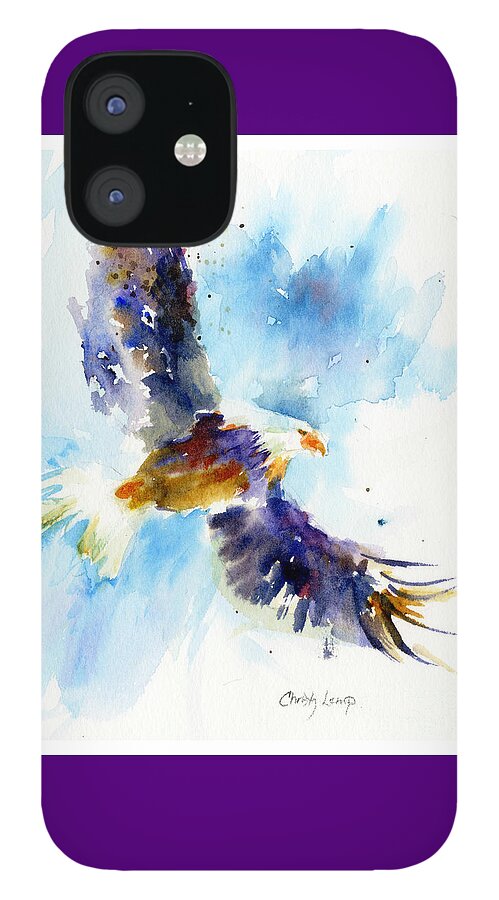 Eagle iPhone 12 Case featuring the painting Soaring Eagle by Christy Lemp