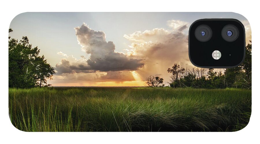 Landscape iPhone 12 Case featuring the photograph Softly the evening came with the sunset by Chris Bordeleau