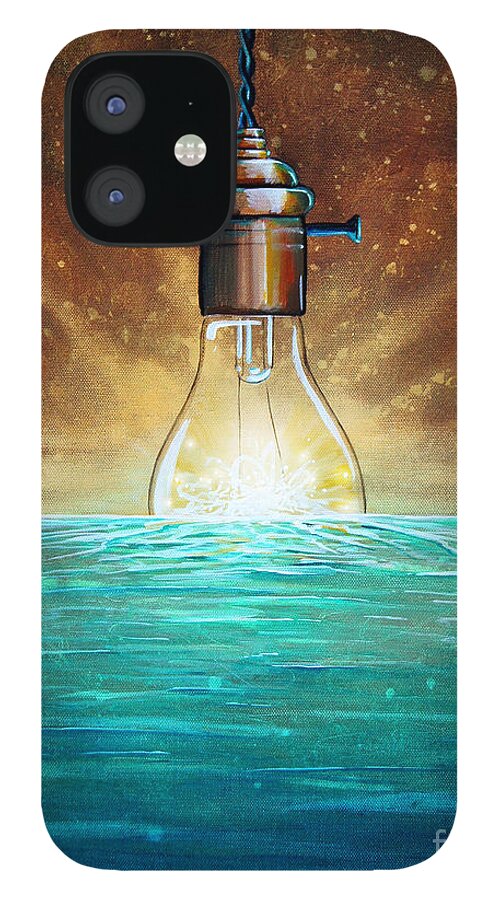 Lightbulb iPhone 12 Case featuring the painting Solar Energy by Cindy Thornton