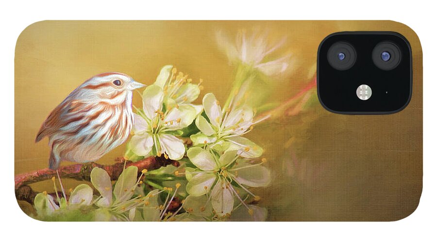 Songbird iPhone 12 Case featuring the photograph Song Sparrow by Cathy Kovarik