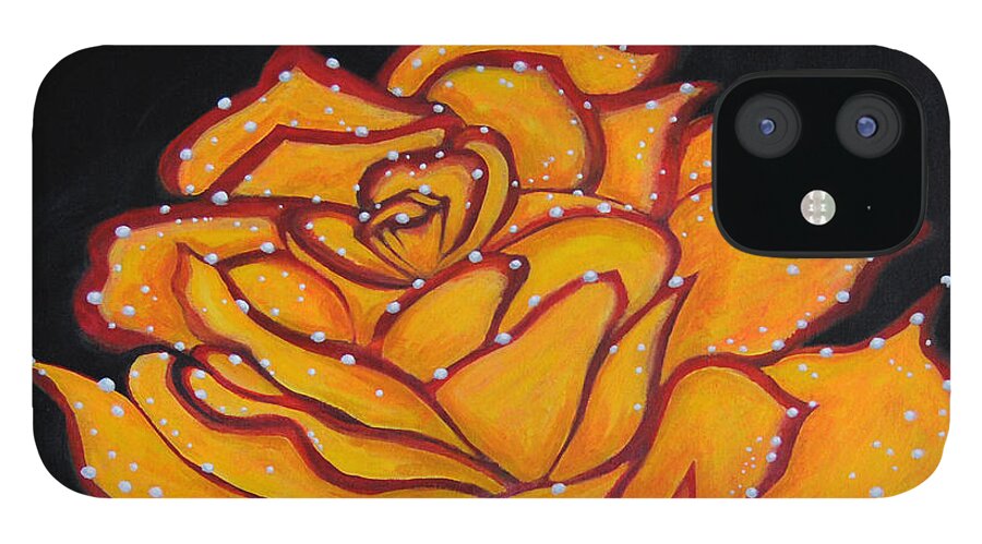 Rose iPhone 12 Case featuring the painting Splendid Armour by Vallee Johnson