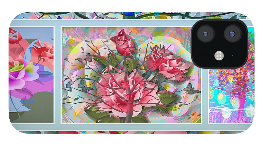 Spring iPhone 12 Case featuring the digital art Spring Medley by Eleni Synodinou