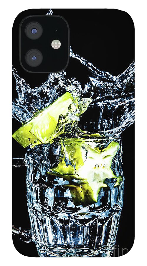 Artistic iPhone 12 Case featuring the photograph Star Fruit Splash by Ray Shiu