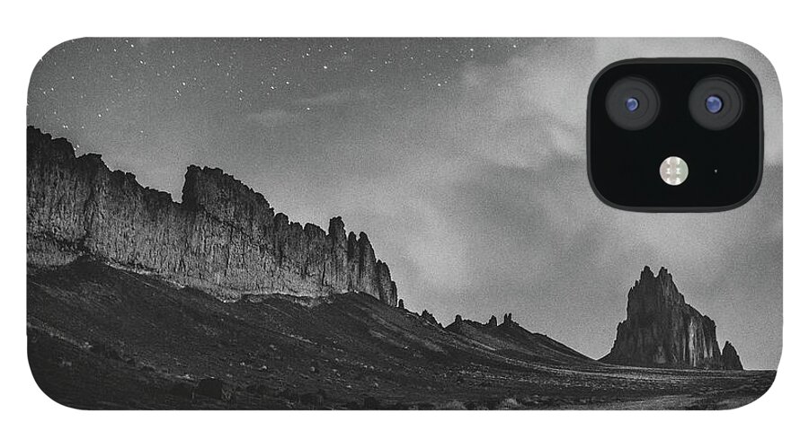 Night iPhone 12 Case featuring the photograph Stars over Shiprock, NM by Mati Krimerman