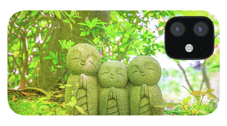 Kamakura iPhone 12 Case featuring the photograph Statues of Jizo by Benny Marty