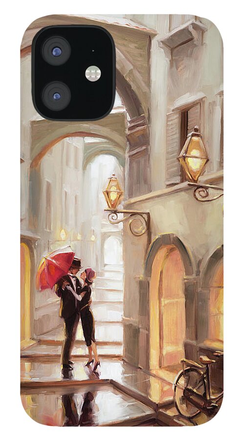 Love iPhone 12 Case featuring the painting Stolen Kiss by Steve Henderson