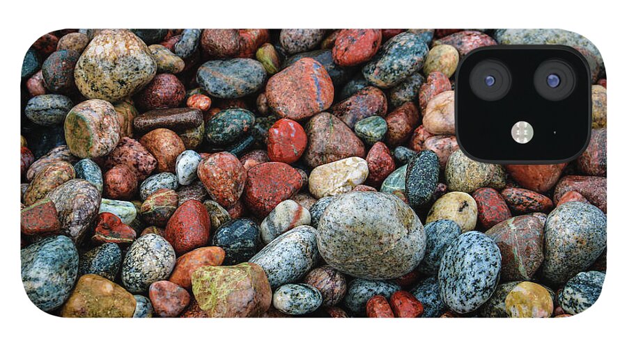 Stones Of Lake Superior iPhone 12 Case featuring the photograph Stones of Lake Superior by Rachel Cohen