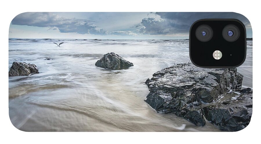 Marginal Way iPhone 12 Case featuring the photograph Storm Clouds over Marginal Way by Kristen Wilkinson