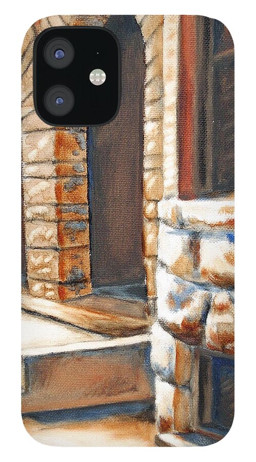 Street iPhone 12 Case featuring the painting Street Scene Oil Painting by Karla Beatty