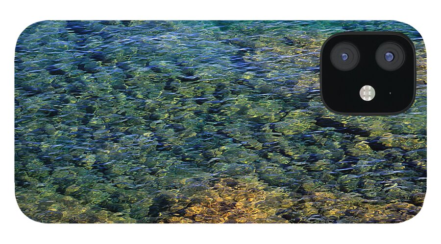 Rocks iPhone 12 Case featuring the photograph Submerged rocks at Lake Superior by Bonnie Follett