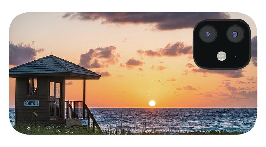 Florida iPhone 12 Case featuring the photograph Sunrise Lifeguard Station Dunes Delray Beach Florida by Lawrence S Richardson Jr