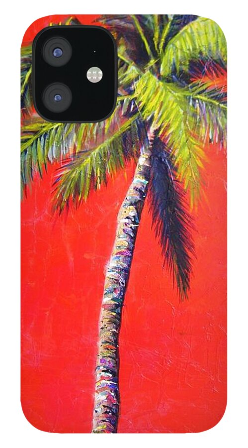 Sunrise Palm iPhone 12 Case featuring the painting Sunrise Palm by Kristen Abrahamson