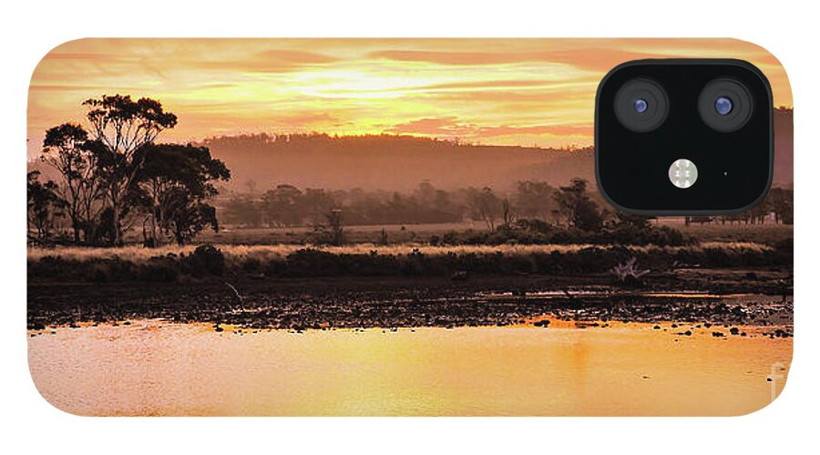 Tantaslising Tasmania Series By Lexa Harpell iPhone 12 Case featuring the photograph Sunset at Triabunna Tasmania by Lexa Harpell