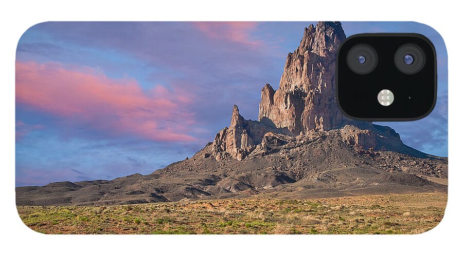 Arid Climate iPhone 12 Case featuring the photograph Sunset on Agathla Peak by Jeff Goulden