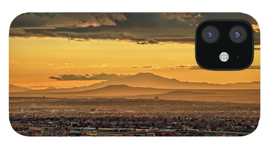 Landscape iPhone 12 Case featuring the photograph Sunset over Albuquerque by Michael McKenney