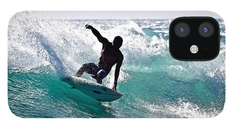 Surfer iPhone 12 Case featuring the photograph Surfin is Easy - Kekaha Beach by Debra Banks