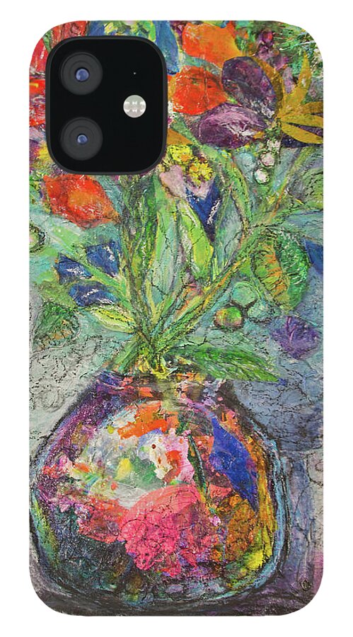 Flowers iPhone 12 Case featuring the mixed media Sweet Dreams by Julia Malakoff