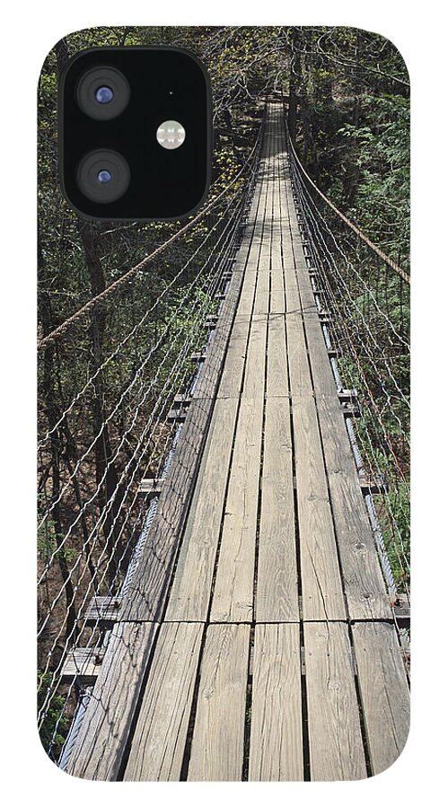 Tennessee iPhone 12 Case featuring the photograph Swinging Bridge Falls Creek Falls State Park by Bruce Gourley