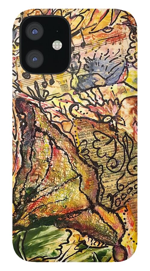 Encaustic iPhone 12 Case featuring the painting Symphony by Christine Chin-Fook